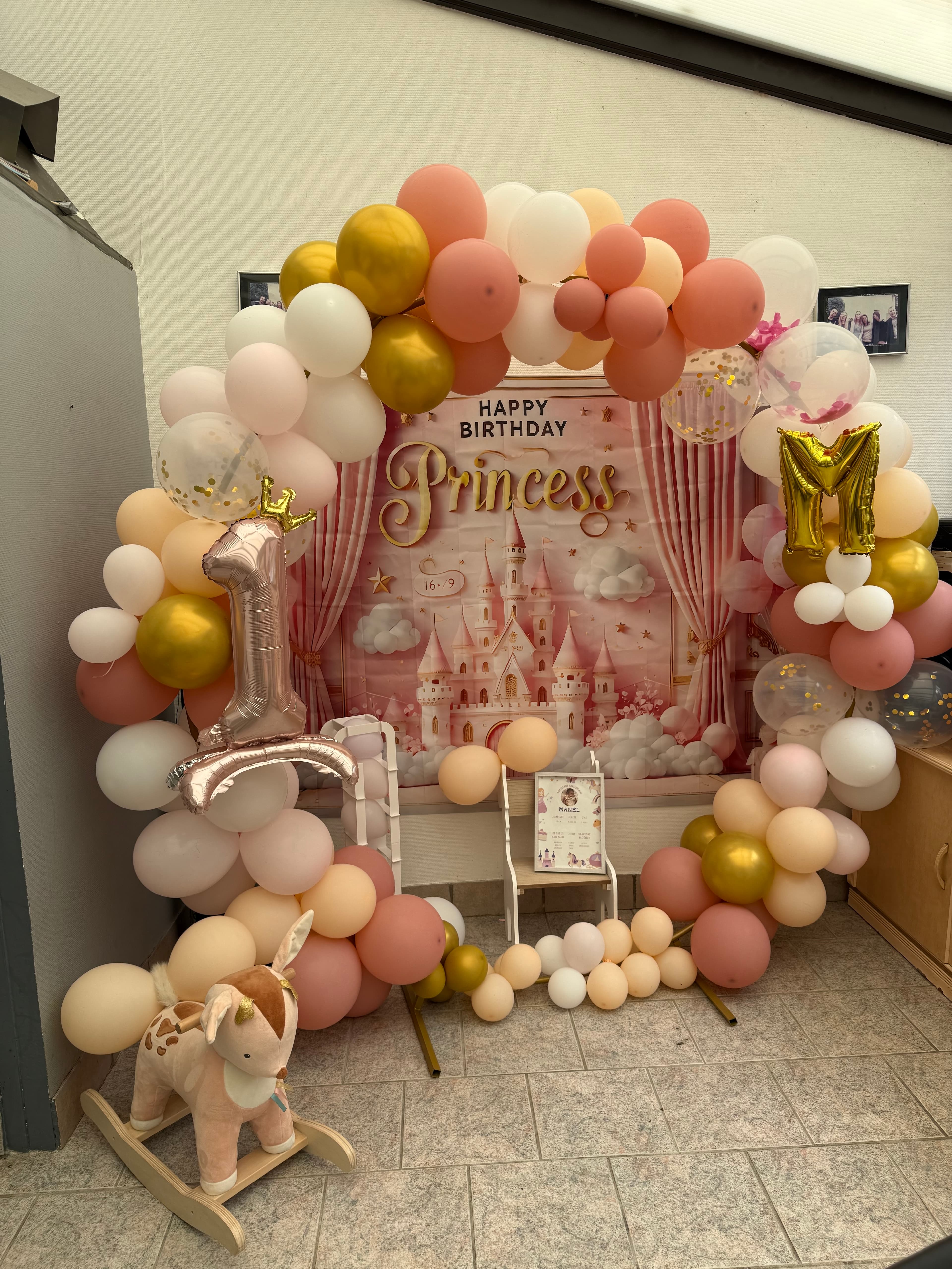 🎂 Affiches « Mon premier anniversaire » - Thème princesse 👑